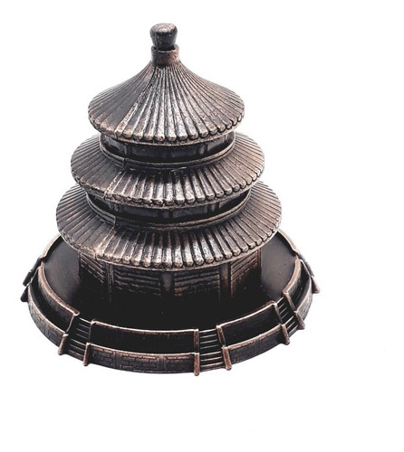 Apontador Metal Templo Chinês Pagode Japão Coréia Coleção 