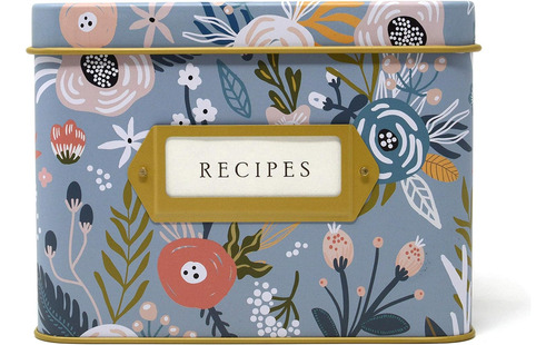 Jot & Mark Caja Decorativa De Lata De Recetas Para Tarjetas
