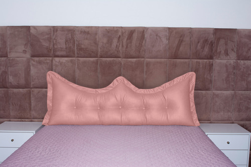 Almofada Encosto Coroa Queen 160 Cm Rosa Lisa