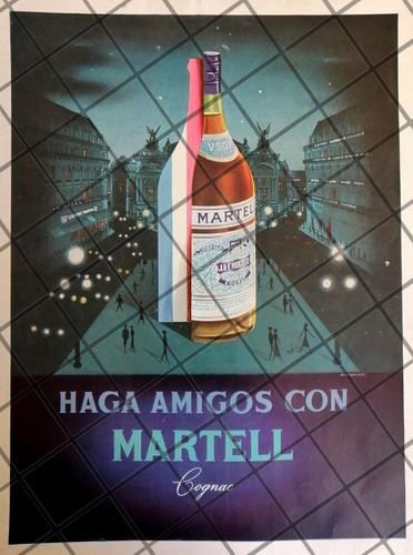 Cartel Publicitario Cognac Martell 1950s /631