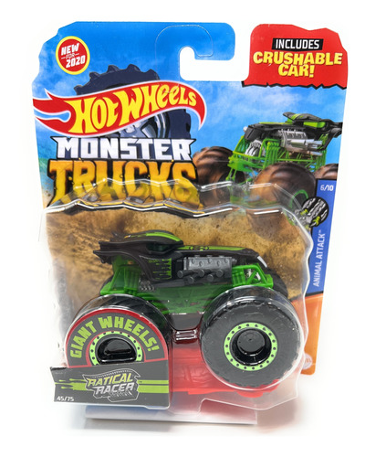 Hot Wheels Monster Truck Ratical Racer Animal Attack 6/10 Es