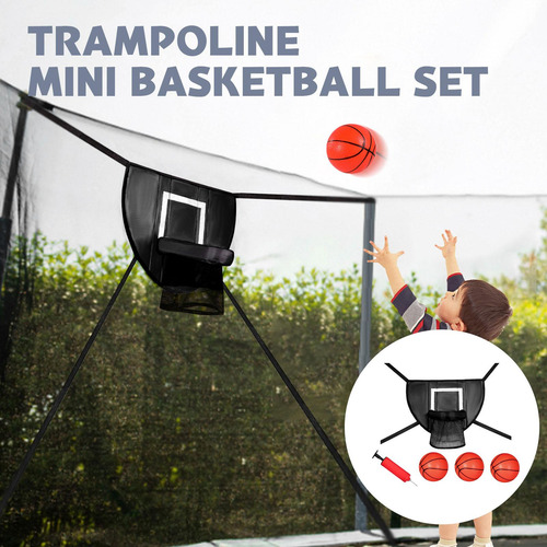 Aro De Baloncesto Para Trampolín Con Bomba De Negro 45x35cm