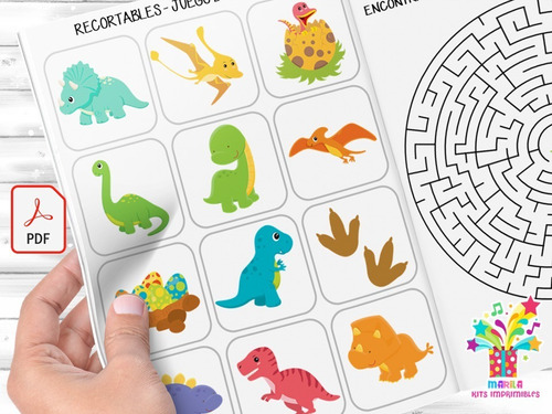 Kit Imprimible Dinosaurios Libro Actividades Colorear Sopa | MercadoLibre