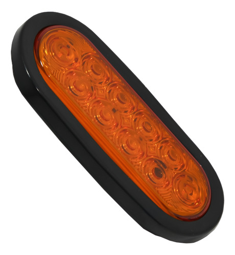 Plafón 10-30v Ovalado Led Ámbar Base De Goma - Truck 9202