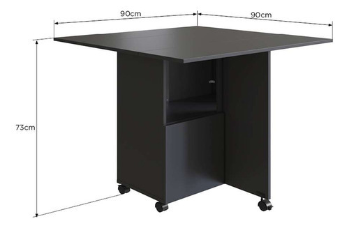 Conjunto De Armário Multiuso Com Mesa Dobrável Beto 3 Pt ... Cor Preto