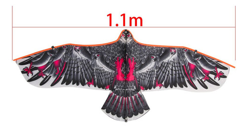 * Cometa Plana De 1,1 M Con Águila Voladora Para Pájaros,