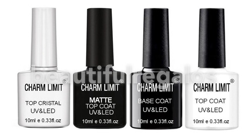 Base Coat Top Matte Cristal Para Esmaltes Semipermanentes X4