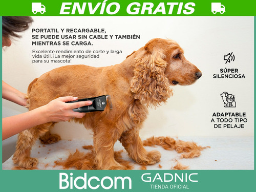 Imagen 3 de 10 de Kit Cortadora Pelo Perros + Tijeras Caninas Con Estuche Pro