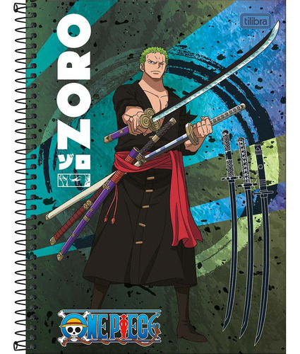 Caderno One Piece 10 Matérias Uni. Espiral Tilibra Capa 2