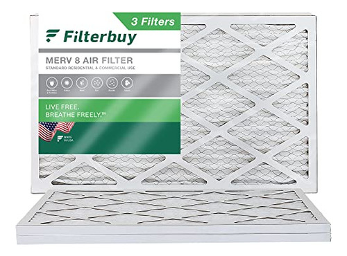 Filtro De Aire Filterbuy 12x30x1 Merv 8 Para Horno Hvac Ac (