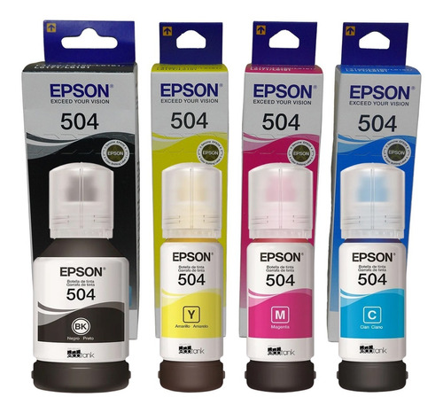 Combo 4 Tintas 504 Originales Para Epson L4150 L4160 L6161