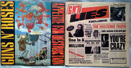 2lp Guns N' Roses - Appetite For Destruction 87, Gnr Lies 88