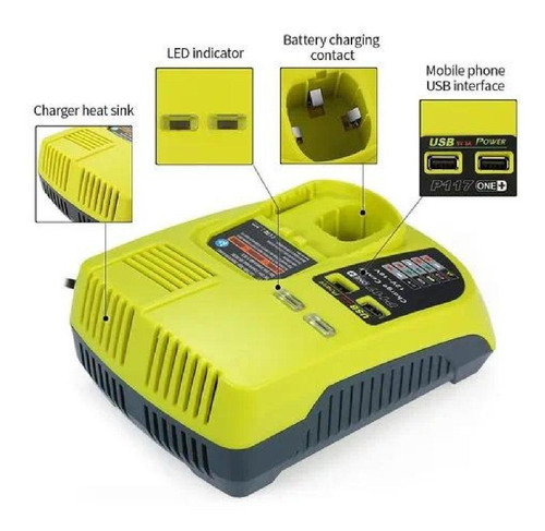 Carregador De Química Dupla Intelliport Para Todos Ryobi