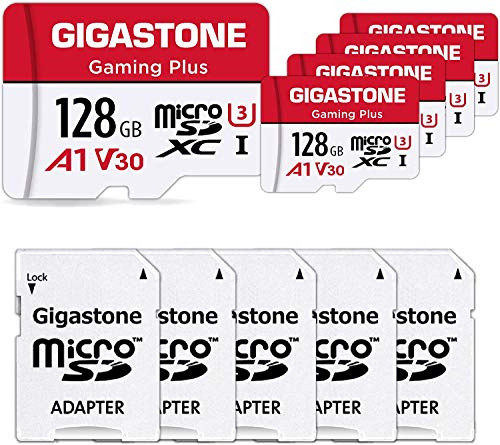 [gigastone] Micro Sd Card 128gb 5-pack, Gaming Plus, Microsd
