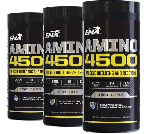 3 Potes Amino 4500 Ena Aminoacidos Recuperacion Muscular