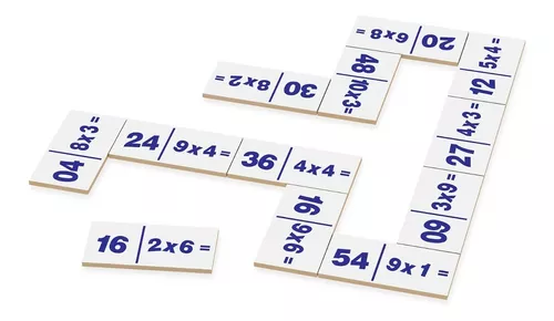 Dominó Matemática Multiplicação Em Madeira - 28 Peças Junges