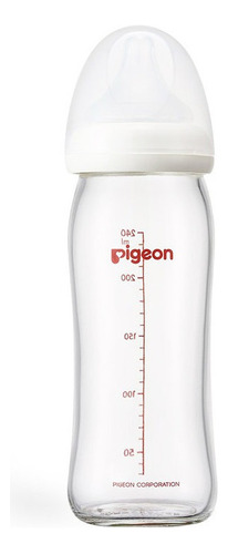 Biberón Pigeon Softouch Perist. Plus Vidrio 240 Ml Color Blanco