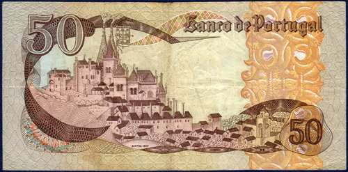 50 Escudos 01 02 1980 Billete De Portugal Infanta D. María (Usado)