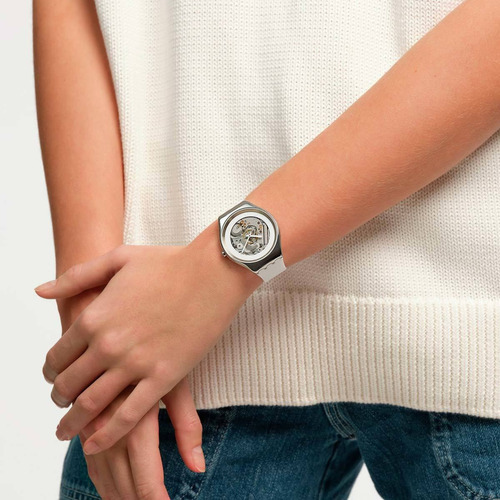 Reloj Swatch Pure White Irony De Silicona Blanca Para Mujer