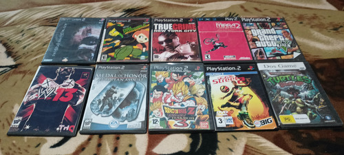 Lote 10 Cajas C/sus Respectivos Juegos De Play 2 P/revisar (Usado)