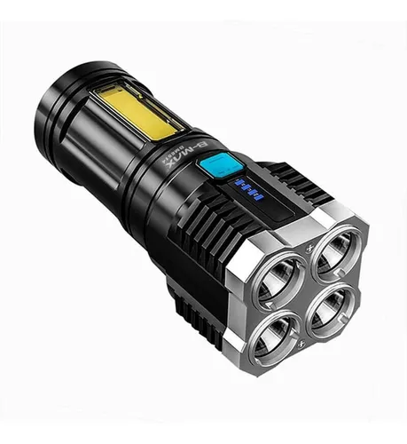 Lanterna Potente 4 Led Alta Potencia Recarregavel Tatica Usb