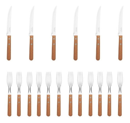Set X 12 Tenedores + 12 Cuchillos Inox  Tramontina Dinamic
