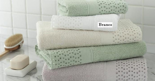 Toalha Rosto Buddemeyer Princess Branca Barra Detalhada Cor Branco Liso