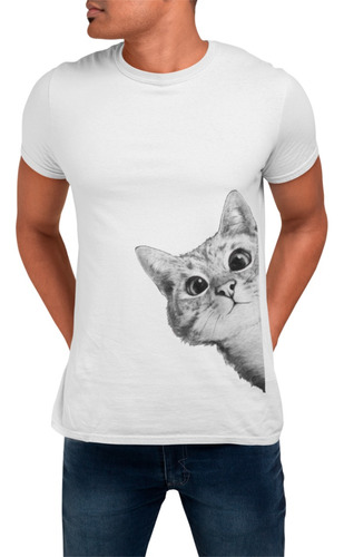 Playera Camiseta Gato Lateral Aesthetic Cat 