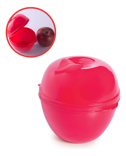 Porta Mix Maça Fruta Lanche Escola Marmita Fitnees Vermelho
