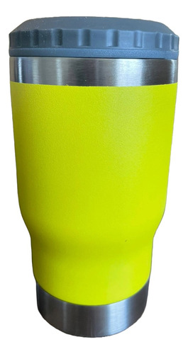 Copo Térmico Long Neck Cerveja Latinha Latão Litrinho Inox Cor Amarelo Liso