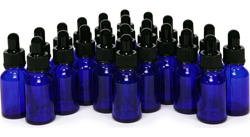 , Cobalt Blue,  Ml  Oz Glass Bottles, With Glass Eye Dr...