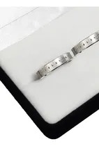 Comprar Par De Alianzas Plata Facetadas Compromiso Casamiento (1035)