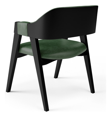 Kit 4 Cadeiras Sala de Jantar Estar Living Estofada Suran L02 Preto Couríssimo Verde Musgo