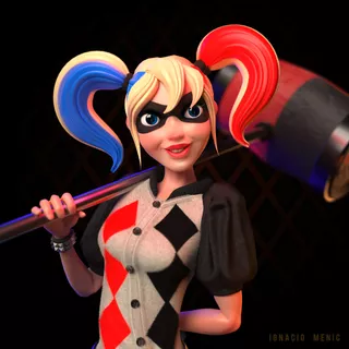 Escultura De Harley Quinn - Dc Superhero Girls - Edición Li