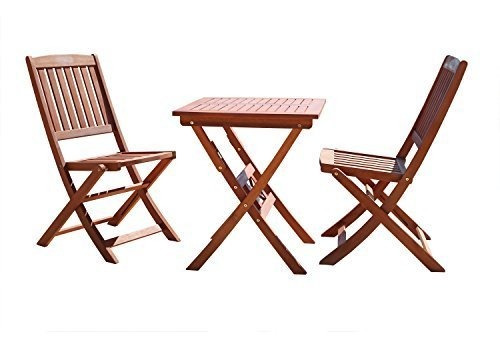 Vifah V03set1 Outdoor Wood 3piece Bistro Set Acabado En Made