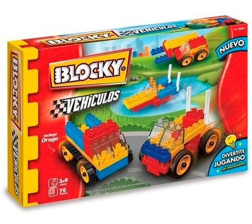 Blocky Vehiculos - 70 Piezas - Bloques Para Armar Rasti