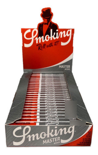 Caja de seda para fumar Master de tamaño pequeño, plateada