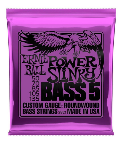 Ernie Ball 2821 Power Slinky Bass 5 Cuerdas Bajo 55-110