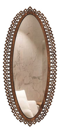 Espelho Decorativo Moldura Corpo Inteiro Maleo 59x129 Cor da moldura Marrom