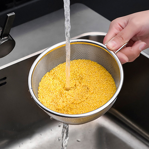 Colador De Malla Fina De Acero Inoxidable Con Mango Fácil