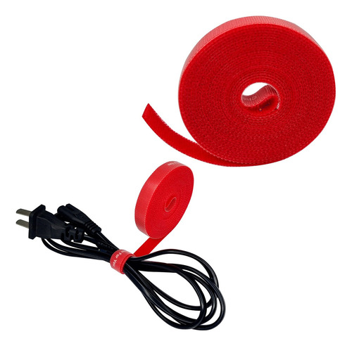 Velcro Correa Organizador Fijar Rollo Cable Reutilizable Ax® Color Rojo