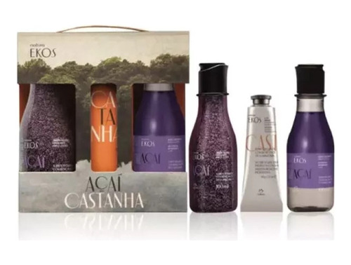 Kit Natura Ekos Acai Castaña Pulpa 40g Aceite Y Jabon 100ml