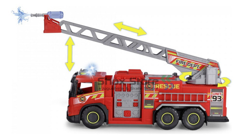 Camion Bomberos Gigante Dickie Toys Lanzador Agua Luz Sonido
