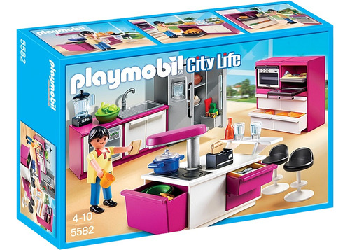 Playmobil Cocina Moderna Dollhouse Baño Comedor Habitación