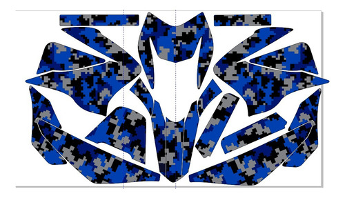 Stickers Para Fl 125 Blanca Camuflaje Azul