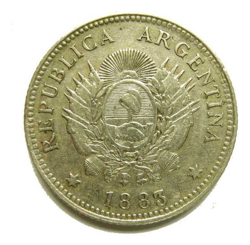 Argentina Antigua De Plata 20 Cents 1883 En Excelente Estado