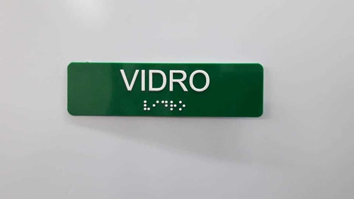 Imagem 4 de 5 de 25 Pçs Placa Sinalização Lixo Reciclável Braille E Relevo