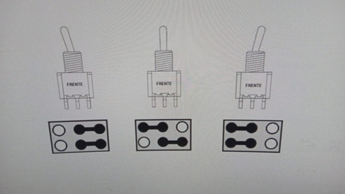 Chave Mini Switch Toggle 3 P On/on/on 6 Terminais - 2 Peças