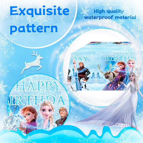 3pcs Frozen Mantel Para Fiesta De Cumpleaños Copo De Nieve