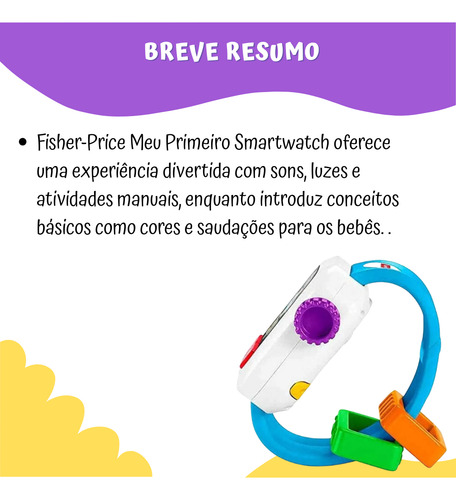 Relógio Meu Primeiro Smartwatch Fisher-price - Mattel